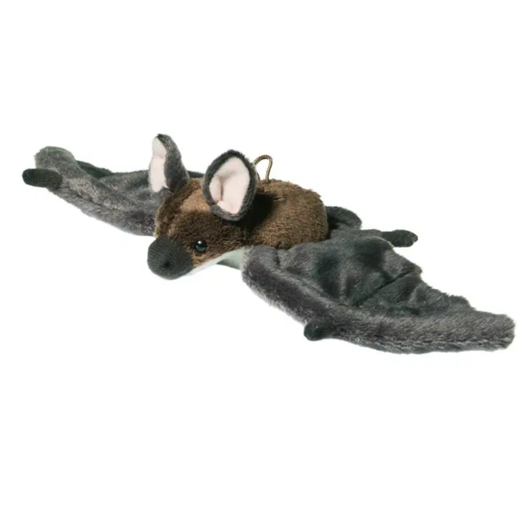 Bat plush toy from the Teddy Hermann collection with nine inch wingspan and hanging loop
