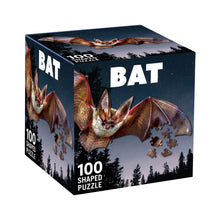 100 piece bat puzzle packaged in 3.5" cube box
