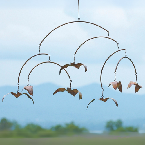 Mobile with seven six-inch bats freely dangling from short chains