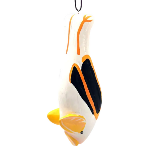 Balsa wood Honduran White bat ornament hand carved and painted with realistic detail