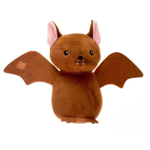 Small brown bat plushie with fabric features