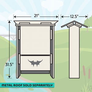 Illustration of Zent's Bat Condo with measurements and painted the Region 4 color.